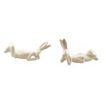 Zając ceramiczny biały 8,7 cm