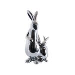 Zając ceramiczny srebrny 18,7 cm