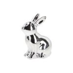 Figurka ceramiczna zając srebrny 9,2 x 6,3 x H12 cm