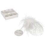 Wielkanocna zawieszka dekoracyjna z piórkami 6,2 x 9,5 cm, szkło
