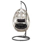 Bujak stal/polyrattan kwiaty szary