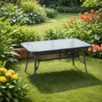 Stół ogrodowy prostokątny Endo 150 x 90 cm czarny