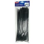 Nylonowe opaski zaciskowe czarne 3,6 x 200 mm 100 szt.