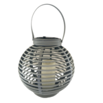 Lampa solarna INOX lampion szary 20 cm