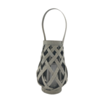 Lampion solarny - efekt płomienia, szary 26,5 cm