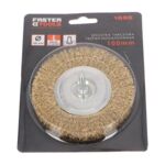 Szczotka tarczowa trzpień - mosiądzowana 100 mm FASTER TOOLS