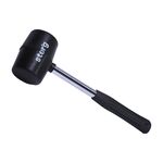 Młotek gumowy 450 g guma czarna trzonek metalowy Drel