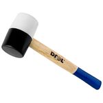 Młotek gumowy 450 g guma czarno-biała trzonek drewniany Drel