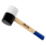 Młotek gumowy 680 g guma czarno-biała trzonek drewniany Drel