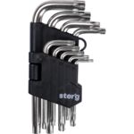 Klucz Torx z otworem T10-50 komplet 9 szt. Drel