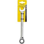 Klucz płasko-oczkowy z grzechotką 72T 17 mm Drel