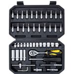 Klucz nasadowy z grzechotką 1/4'' 4,0-14 mm komplet 47 szt. Drel