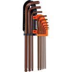 Klucz sześciokątny z końcówką kulistą bardzo długie S2 1,5-10 mm komplet 9 szt. Jufisto