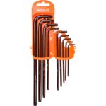 Klucz Torx z otworem bardzo długi T10-50 S2 komplet 9 szt. Jufisto