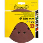 Krążek ścierny na rzep z otworami 150 mm P 100 zestaw 5 szt. Drel