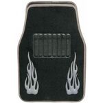 Dywaniki welurowe z płomieniami czarne (przód + tył) 4CAR 