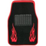 Dywaniki welurowe z płomieniami czerwone (przód + tył) 4CAR 