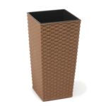 Doniczka FINEZJA ECO 25 x 25 rattan naturalne drewno Lamela
