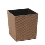 Doniczka JUKA ECO 25 x 25 dłuto naturalne drewno Lamela