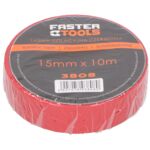 Taśma izolacyjna czerwona 10 m x 15 mm FASTER TOOLS