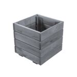 Kwietnik drewniany 40 x 39 x 40 cm szary