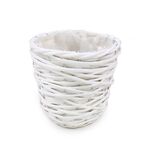 Osłonka biała okrągła z folią na kwiaty 18 x 18 x 16 cm