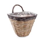 Kosz wiklinowy zawieszany na ścianie 28 x 19 x 20/27 cm