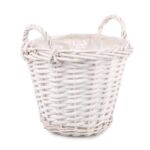 Kosz wiklinowy z uchwytami do obsadzania biały 26 x 26 x 21/26 cm