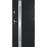 Drzwi zewnętrzne TEMIDAS inox antracyt 80 prawe RADEX