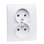 Gniazdo podwójne VEGA z uziemieniem białe