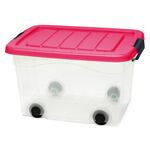 Pojemnik na kółkach 60 l malinowy ODELO