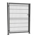 Furtka 3D 1,23 x 100 zestaw ze słupami 60 x 40 mm i zawiasami ocynk + 7016 (oczko 50 x 200) prawa