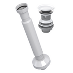 Syfon umywalkowy Universal, spust klik-klak z przelewem, czyszczony z góry, duży grzybek ceramiczny biały