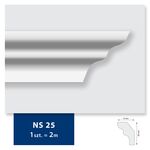 Listwa sufitowa ze styropianu NS 25, 2 sztuki 200 x 2,5 x 1,5 cm biały DMS