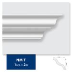 Listwa sufitowa z polistyrenu NM T, 2 sztuki 200 x 9 x 8,5 cm biały DMS 