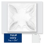 Kaseton sufitowy z polistyrenu Tulip szary 2 m² 50 x 50 cm DMS 