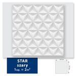 Kaseton sufitowy z polistyrenu Star szary 2 m² 50 x 50 cm DMS 