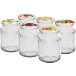 Słoik 720 ml z kolorową zakrętką Ø82 6 sztuk