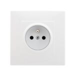 Gniazdo pojedyncze z uziemieniem Milano białe