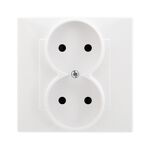 Gniazdo Milano podwójne bez uziemienia białe