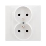 Gniazdo Milano podwójne z uziemieniem białe