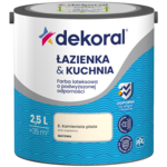 Farba lateksowa o podwyższonej odporności ŁAZIENKA & KUCHNIA Kamienista plaża 2,5 l Dekoral