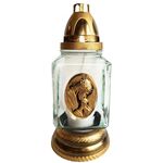 Znicz szklany P 46/Z JEZUS 24,5 cm złoty