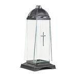 Lampion szklany z lusterkiem 39 cm mix