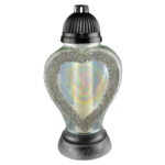 Znicz szklany serce tęcza 42 cm