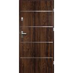 Drzwi zewnętrzne ATENA pełne inox orzech 90 prawe RADEX