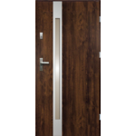 Drzwi zewnętrzne TEMIDAS stopsol inox ciemny orzech 80 prawe RADEX