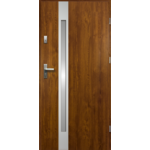 Drzwi zewnętrzne TEMIDAS lakomat inox złoty dąb 80 prawe RADEX
