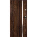 Drzwi zewnętrzne HEBE pełne inox orzech 80 lewe RADEX