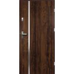Drzwi zewnętrzne HEBE pełne inox orzech 90 prawe RADEX
